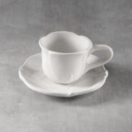 Ceramic Bisque Flower Tea Cup & Saucer
